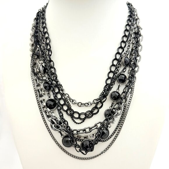 Simply Vera Multistrand Black Necklace - Picture 1 of 6